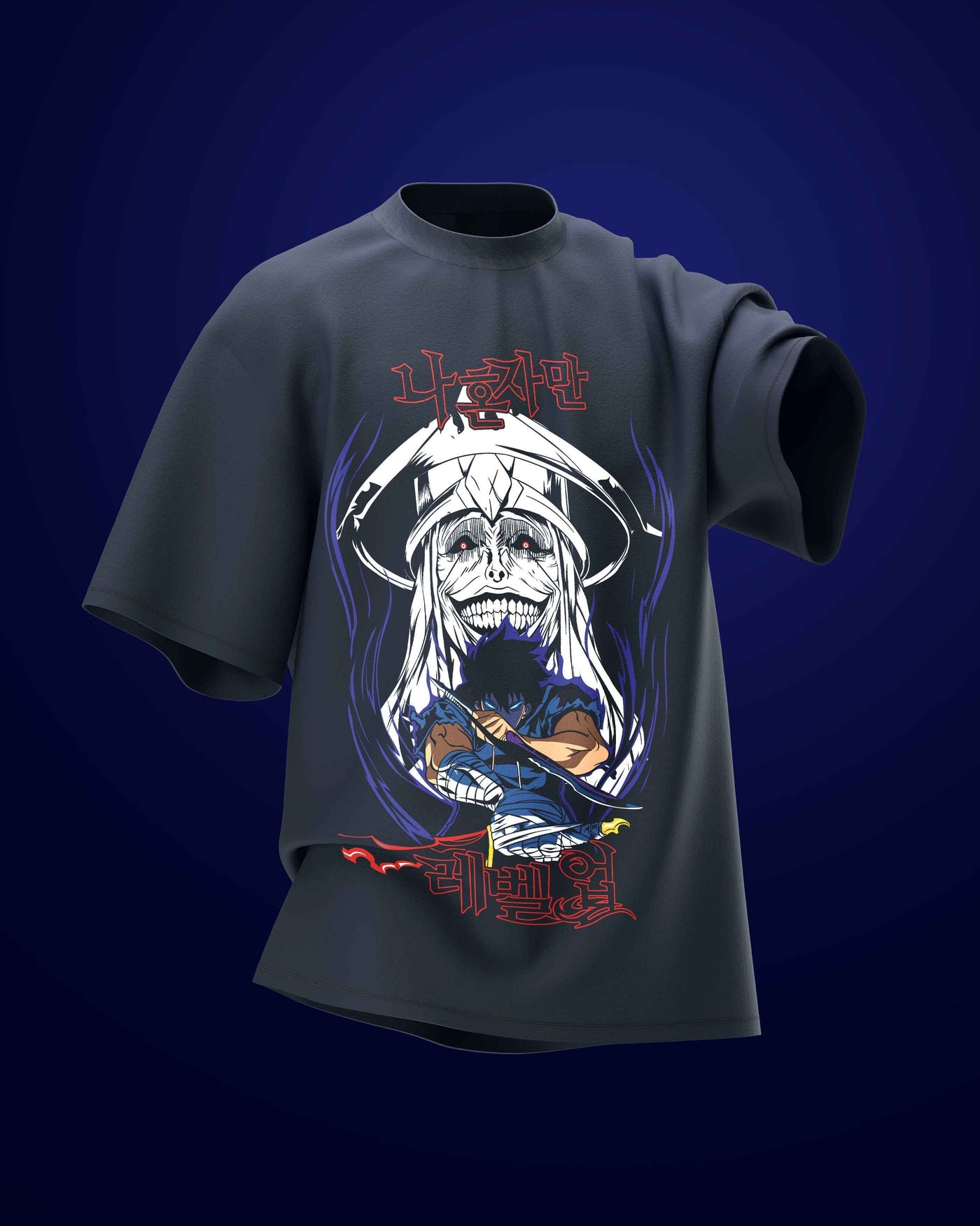 Solo Leveling T-Shirt for Fans and Gamers - Oversized Design - BETTLE X - BETTLE X - Solo Leveling T-Shirt for Fans and Gamers - Oversized Design
