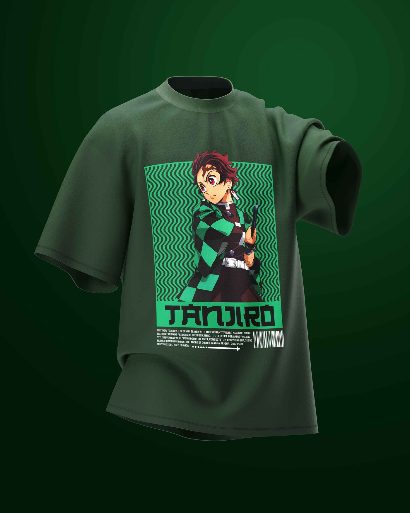 Tanjiro Kamado T-Shirt - Oversized Tee for Anime Fans - BETTLE X - BETTLE X - Tanjiro Kamado T-Shirt - Oversized Tee for Anime Fans