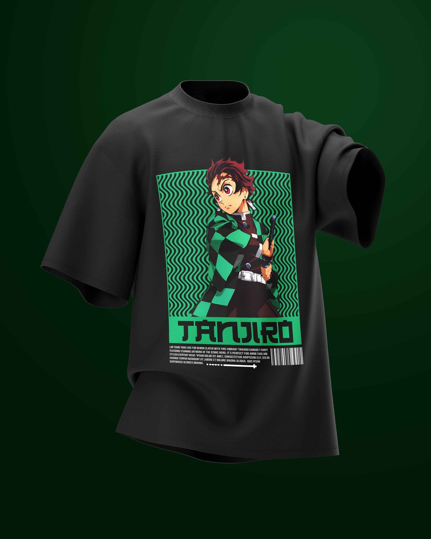 Tanjiro Kamado T-Shirt - Oversized Tee for Anime Fans - BETTLE X - BETTLE X - Tanjiro Kamado T-Shirt - Oversized Tee for Anime Fans